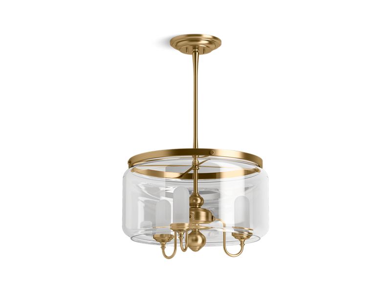 KOHLER K-22656-CH03-BGL Moderne Brushed Gold Artifacts Three-light chandelier