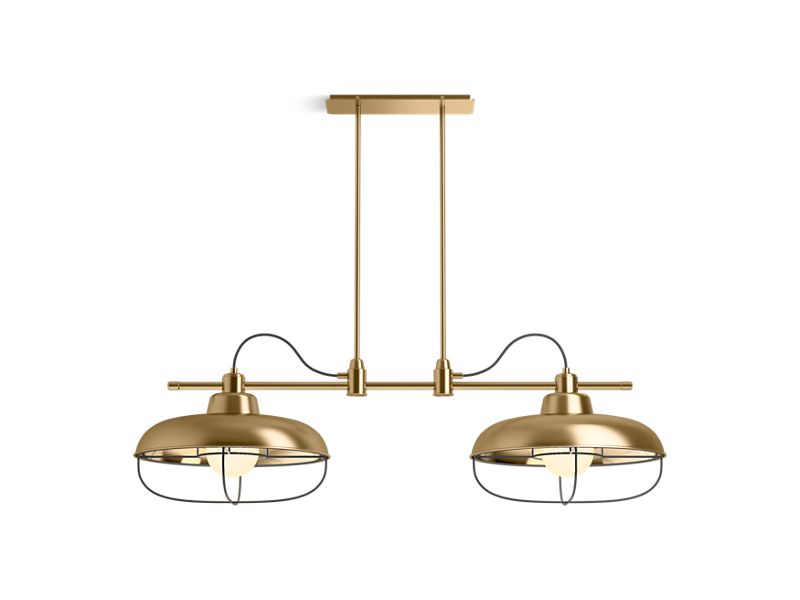 KOHLER K-23661-CH02-BGL Modern Farm Two-light linear chandelier