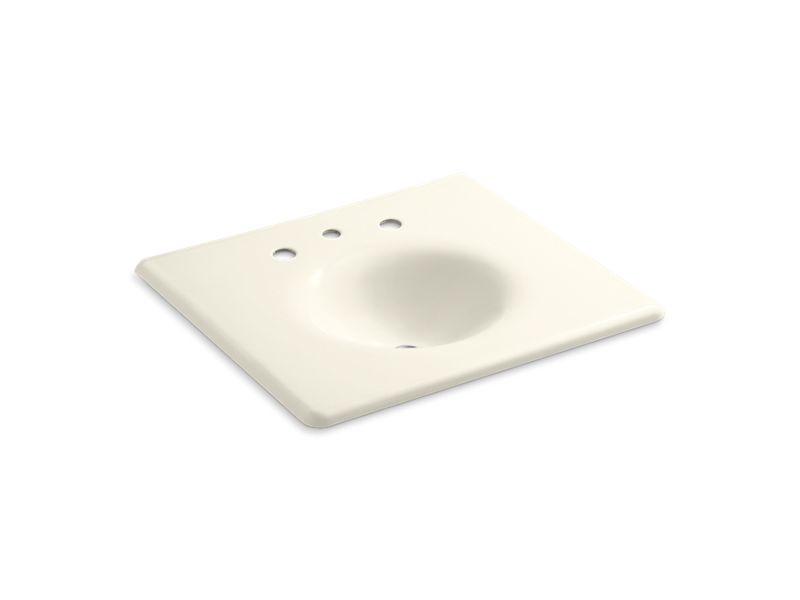 KOHLER K-3048-8-96 Biscuit Iron/Impressions 25" Enameled cast iron vanity top with integrated round sink