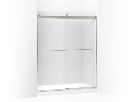 KOHLER K-706015-D3-MX Matte Nickel Levity Sliding shower door, 74" H x 56-5/8 - 59-5/8" W, with 1/4" thick Frosted glass
