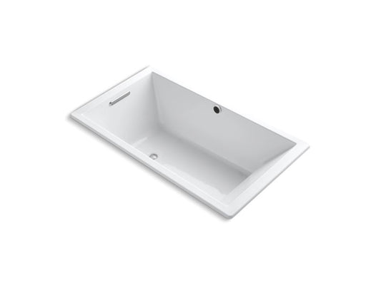 KOHLER K-1136-W1-0 White Underscore 66" x 36" drop-in bath with Bask heated surface and end drain