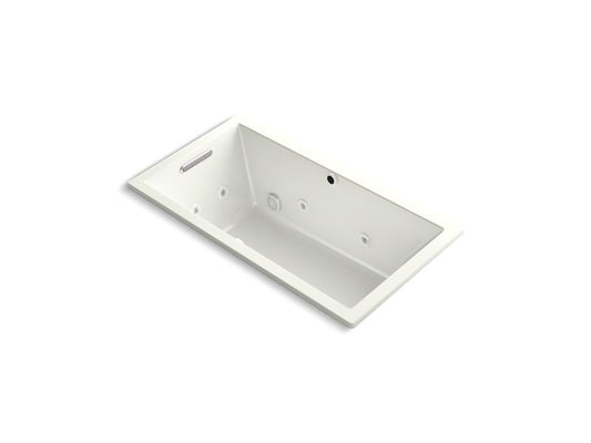 KOHLER K-1168-XHGH-NY Dune Underscore 60" x 32" Heated BubbleMassage air bath with whirlpool, end drain