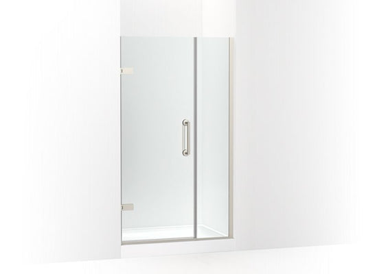 KOHLER K-27601-10L-BNK Anodized Brushed Nickel Components Frameless pivot shower door, 71-9/16" H x 39-5/8 - 40-3/8" W, with 3/8" thick Crystal Clear glass
