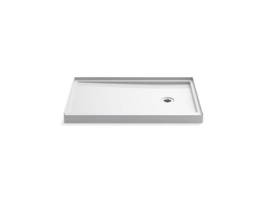 KOHLER K-8638-0 White Rely 48" x 32" single-threshold shower base with right-hand drain