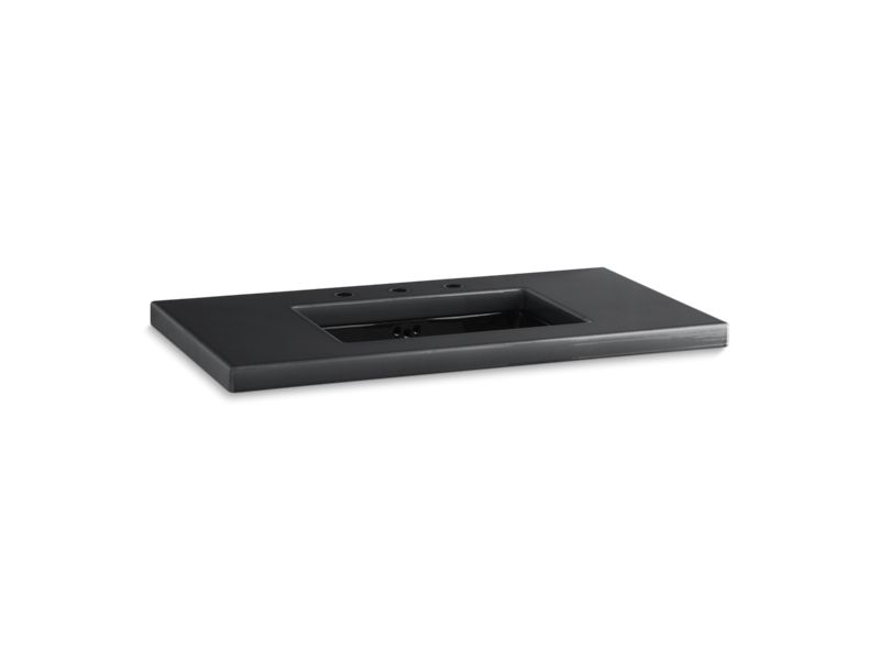 KOHLER K-3028-K2 Kathryn 42" x 22" Enameled lavastone tabletop drilled with 10" centers and cut for K-2297-G undermount bathroom sink