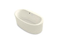 KOHLER K-24001-W1-96 Sunstruck 60" x 34" oval freestanding bath with Bask heated surface and straight shroud