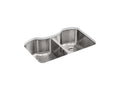 KOHLER K-3843-NA Octave 32" x 20-1/4" x 9-5/16" Undermount double-equal kitchen sink