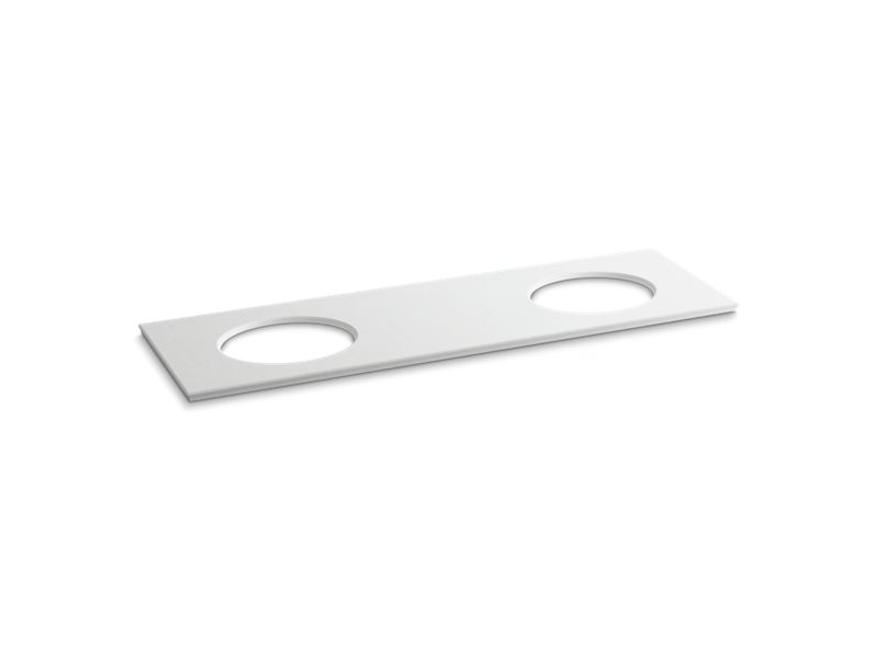 KOHLER K-5434-S33 Solid/Expressions 73" vanity-top with double Verticyl oval cutout