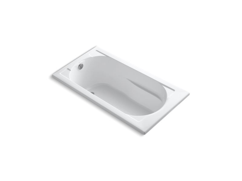 KOHLER K-1184-W1-0 Devonshire 60" x 32" drop-in bath with Bask heated surface and reversible drain