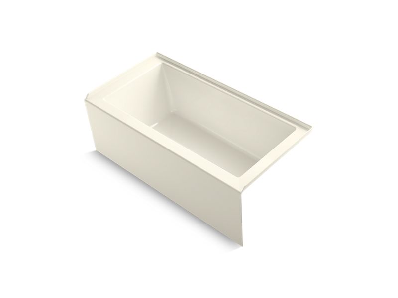 KOHLER K-1956-RA-96 Biscuit Underscore 60" x 30" alcove bath with integral apron, integral flange and right-hand drain