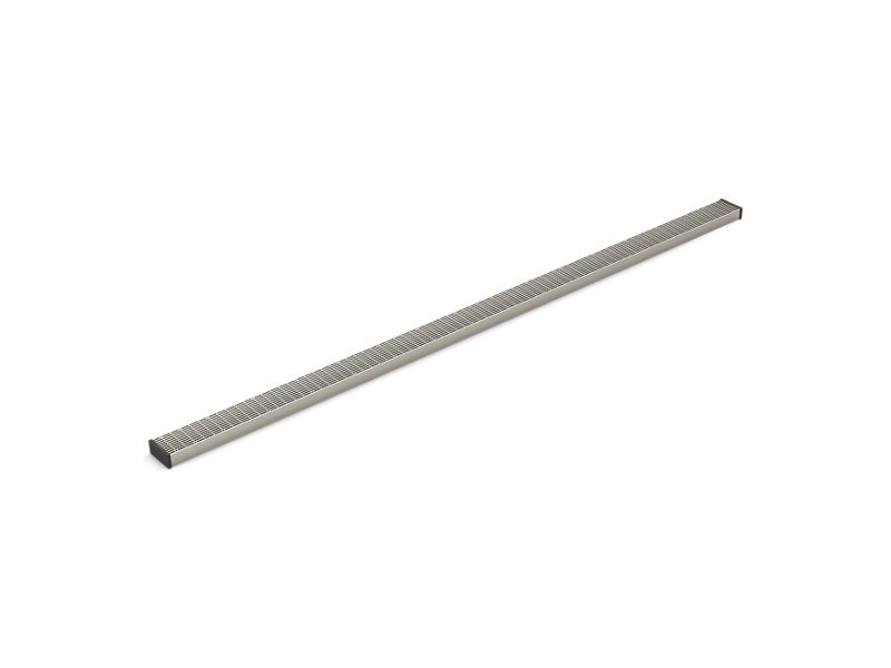 KOHLER K-80655-BNK Crystal Clear glass with Anodized Brushed Nickel frame 2-1/2" x 60" linear drain grate with lattice pattern