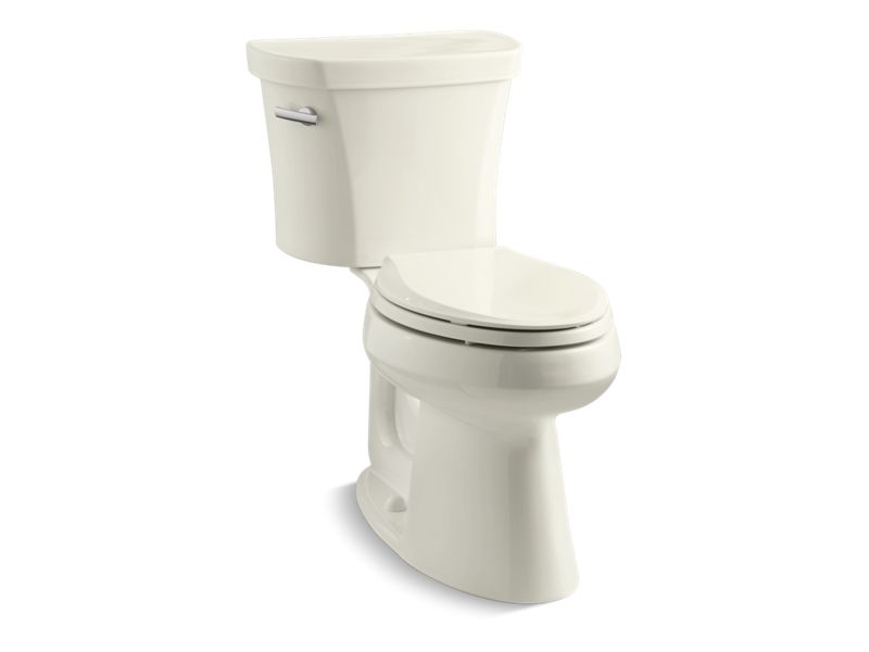 KOHLER K-3949-UT-96 Biscuit Highline Two-piece elongated 1.28 gpf chair height toilet with tank cover locks, insulated tank and 14" rough-in