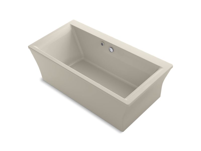 KOHLER K-6367-W1-96 Stargaze 72" x 36-1/4" freestanding bath with Bask heated surface and fluted shroud