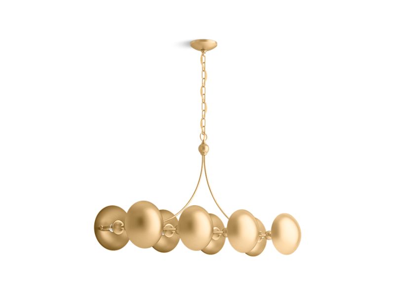 KOHLER K-27949-CH08-2GL Brushed Moderne Brass Vorleigh Eight-light linear chandelier