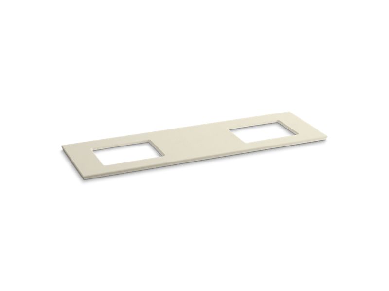 KOHLER K-5462-S34 Solid/Expressions 73" vanity-top with double Verticyl rectangular cutout