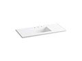 KOHLER Ceramic/Impressions K-2783-8-0 White 49" Vitreous china vanity top with integrated rectangular sink