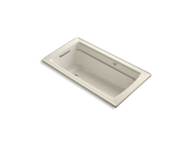 KOHLER Archer K-1122-GH-47 Almond 60" x 32" drop-in Heated BubbleMassage air bath