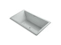 KOHLER K-1174-GHVB-95 Underscore 72" X 42" Drop-In Vibracoustic Bath With Heated Bubblemassage In Ice Grey