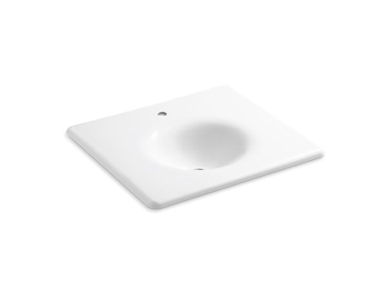 KOHLER K-3048-1-0 White Iron/Impressions 25" Enameled cast iron vanity top with integrated round sink