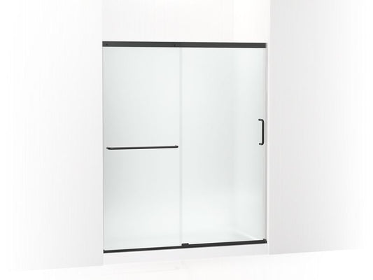 KOHLER K-707608-6D3-BL Matte Black Elate Sliding shower door, 70-1/2" H x 56-1/4 - 59-5/8" W, with 1/4" thick Frosted glass