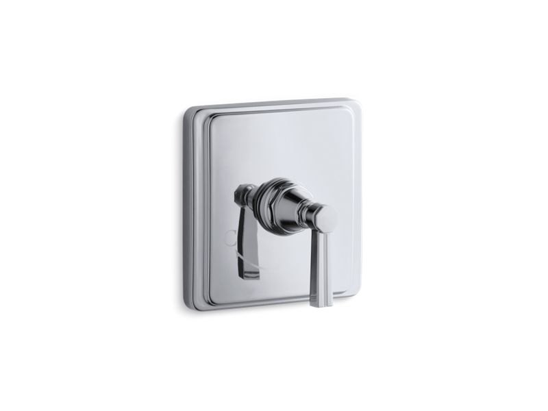 KOHLER K-T13173-4B-CP Polished Chrome Pinstripe Valve trim with lever handle for thermostatic valve, requires valve