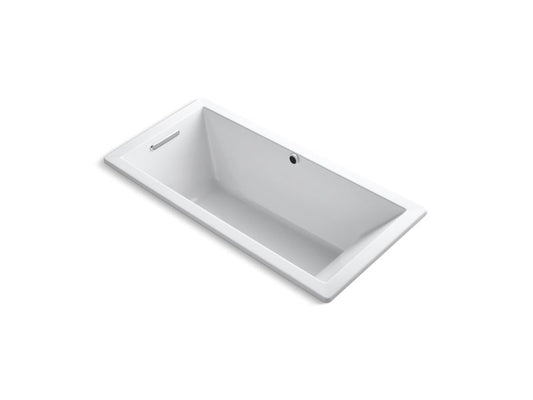 KOHLER K-1821-W1-0 White Underscore 66" x 32" drop-in bath with Bask heated surface and end drain