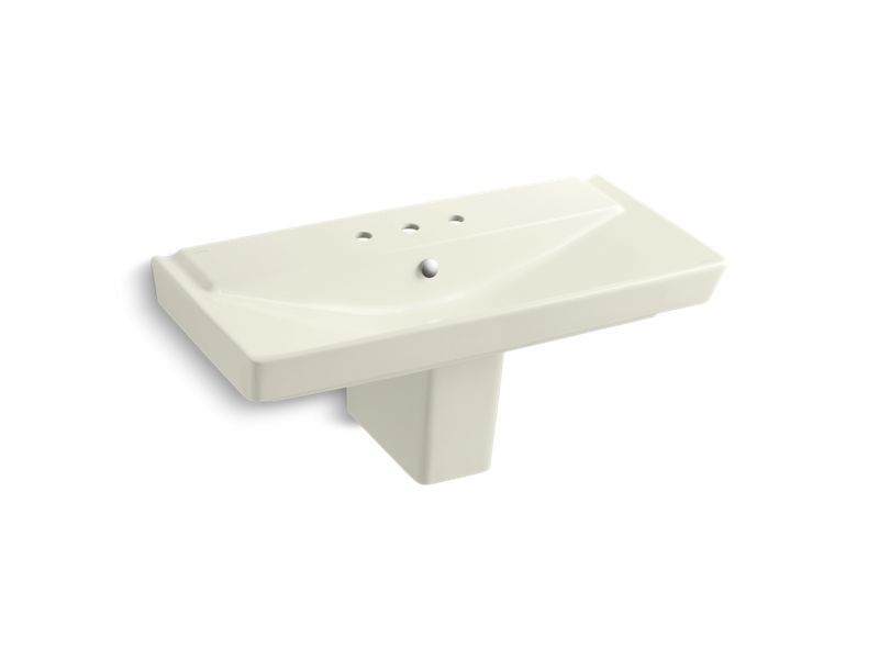 KOHLER K-5148-8-96 Rêve 39" semi-pedestal bathroom sink with 8" widespread faucet holes