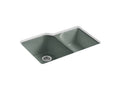 KOHLER K-5931-4U-FT Executive Chef 33" x 22" x 10-5/8" Undermount large/medium, high/low double-bowl kitchen sink with 4 oversize faucet holes
