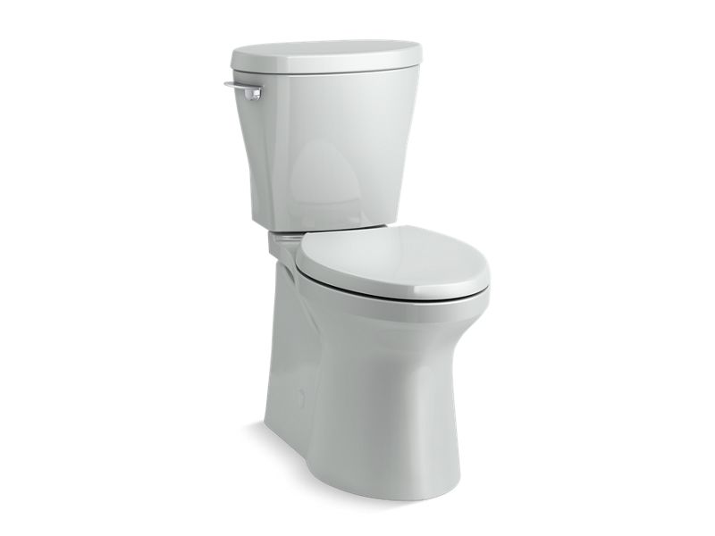 KOHLER K-20197-95 Ice Grey Betello Two-piece elongated toilet with skirted trapway, 1.28 gpf