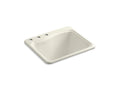 KOHLER K-6657-3-96 River Falls 25" x 22' x 14-15/16" top-mount utility sink with 3 faucet holes on deck on left side