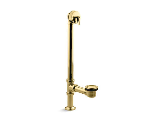 KOHLER K-7159-PB Vibrant Polished Brass Artifacts 1-1/2" pop-up bath drain for above- and through-the-floor freestanding bath installations