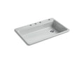 KOHLER K-8689-4-95 Riverby 33" Top-Mount Single-Bowl Kitchen Sink In Ice Grey
