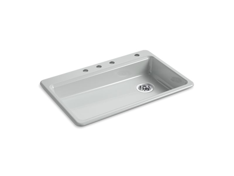 KOHLER K-8689-4-95 Riverby 33" Top-Mount Single-Bowl Kitchen Sink In Ice Grey
