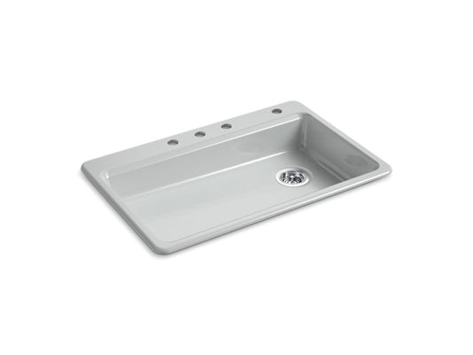 KOHLER K-8689-4-95 Riverby 33" Top-Mount Single-Bowl Kitchen Sink In Ice Grey