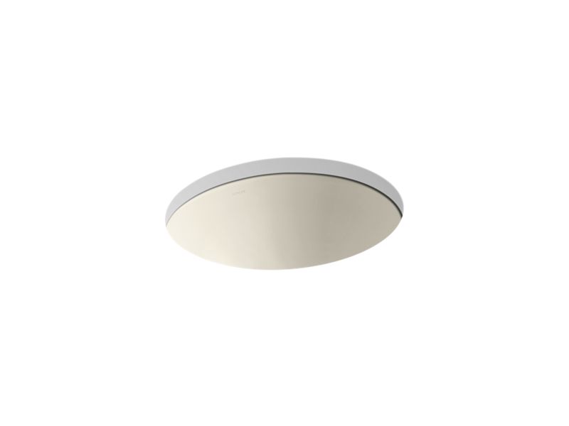 KOHLER K-2205-G-47 Caxton Oval 17" x 14" Undermount bathroom sink with center drain, glazed underside