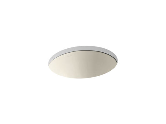 KOHLER K-2205-G-47 Caxton Oval 17" x 14" Undermount bathroom sink with center drain, glazed underside