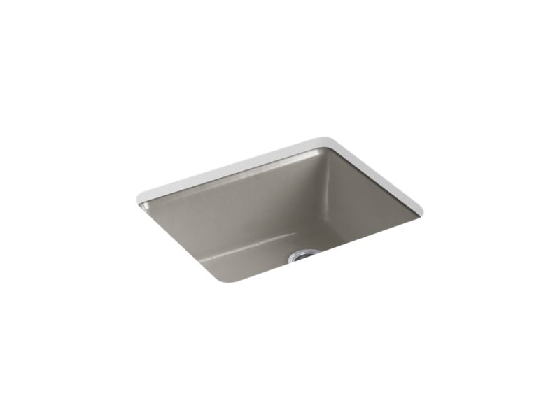 KOHLER K-5872-5UA1-K4 Riverby 25" x 22" x 9-5/8" undermount single-bowl kitchen sink with rack