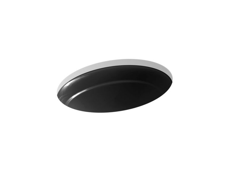 KOHLER K-2824-7 Serif 20-3/4" Oval Undermount Bathroom Sink, No Overflow In Black Black
