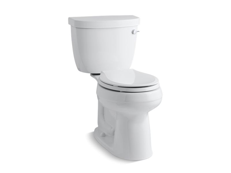 KOHLER K-3851-UR-0 Cimarron Comfort Height Two-piece round-front 1.28 gpf chair height toilet with right-hand trip lever, insulated tank and 10" rough-in