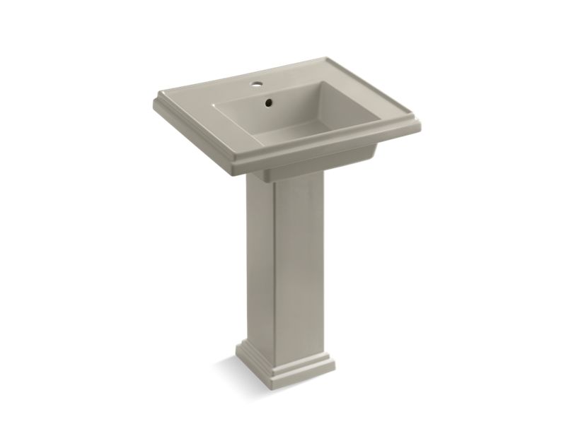 KOHLER Tresham K-2844-1-G9 Sandbar 24" square pedestal bathroom sink
