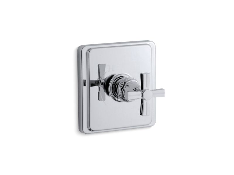 KOHLER K-TS13135-3B-CP Pinstripe Rite-Temp(R) valve trim with cross handle