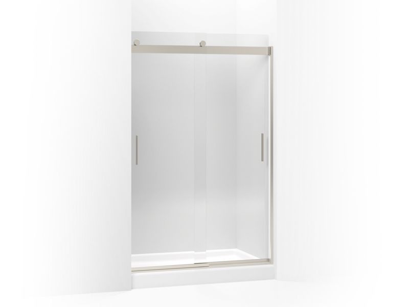 KOHLER K-706010-L-NX Levity Sliding shower door, 74" H x 44-5/8 - 47-5/8" W, with 3/8" thick Crystal Clear glass and blade handles