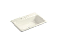 KOHLER K-5832-3-96 Bakersfield 31" x 22" x 8-5/8" top-mount single-bowl kitchen sink with 3 faucet holes