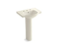 KOHLER K-5266-8-96 Veer 24" pedestal bathroom sink with 8" widespread faucet holes
