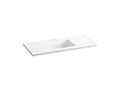 KOHLER K-2783-1-0 White Ceramic/Impressions 49" Vitreous china vanity top with integrated rectangular sink