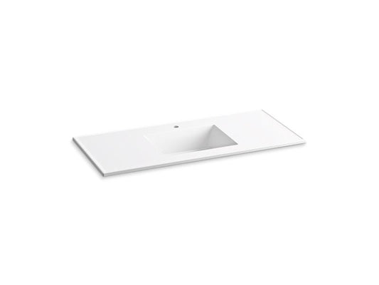 KOHLER K-2783-1-0 White Ceramic/Impressions 49" Vitreous china vanity top with integrated rectangular sink