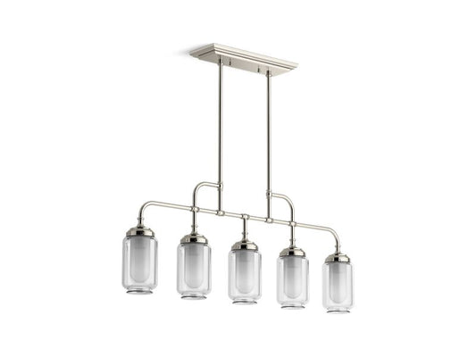 KOHLER K-22660-CH05-SNL Polished Nickel Artifacts Five-light linear chandelier