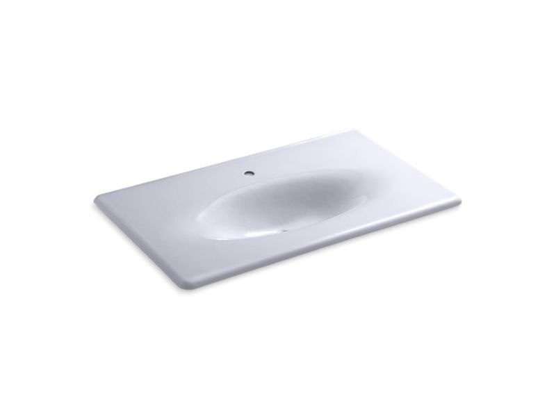 KOHLER K-3051-1-GRL Lavender Grey Iron/Impressions 37" Enameled cast iron vanity top with integrated oval sink