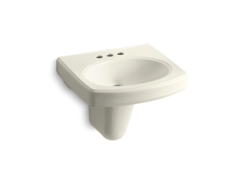 KOHLER K-2035-4-96 Pinoir Wall-mount bathroom sink with 4" centerset faucet holes