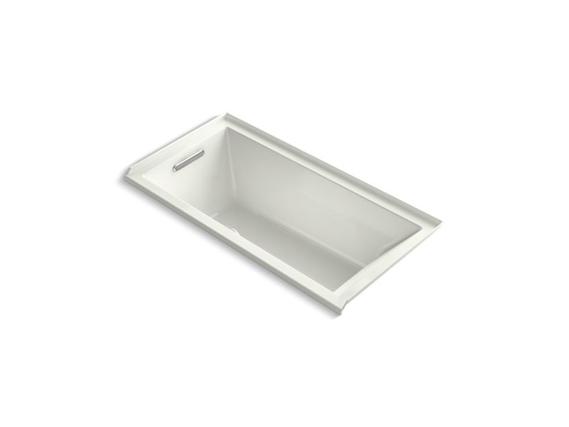 KOHLER K-1121-LW-NY Dune Underscore 60" x 30" alcove bath with Bask heated surface, integral flange and left-hand drain